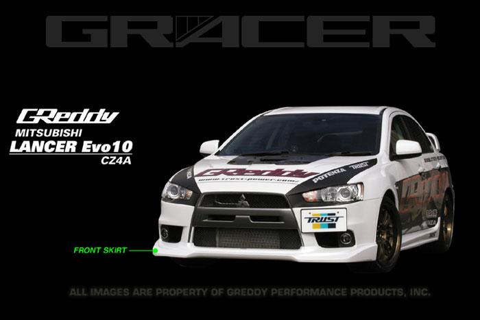 GReddy 08+ Mitsubishi Evolution X Urethane Front Lip Spoiler - GTR Auto