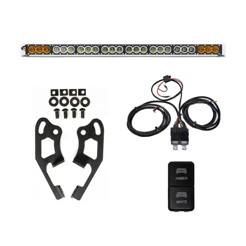 Cali Raised Sherpa Roof Rack Dual Funct. Light Bar & Mount Brckt Kit w/ Wire Harness & Tall Switch CR4283