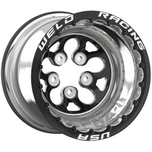Load image into Gallery viewer, Weld Alpha-1 15x12 / 5x4.75 BP / 4in. BS - Black SBL MT - Black Center - Polished Shell