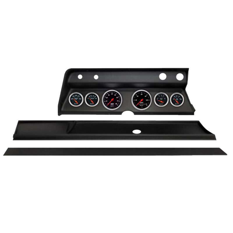 Autometer Designer Black Direct Fit Dash Kit 1966 Chevy Chevelle (2 x 3-3/8in. / 4 x 2-1/16in.) 2931-06
