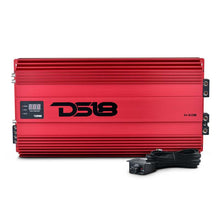 Load image into Gallery viewer, DS18 1-Channel Amp 15000 Burst/0.5ohm 8000/1ohm 4800/2ohm 2500/4ohm Watts RMS w/ Voltmeter Red