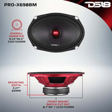 Load image into Gallery viewer, DS18 6x9in 275 Watts RMS 8 ohm Mid-Range Loudspeaker Bullet Loudspeaker Grill Included