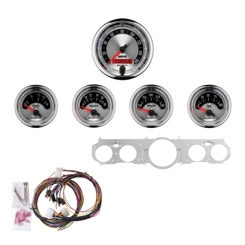 Autometer Direct Fit 5 Piece Dash Kit 65-66 Ford Mustang (3 3/8in & 2 1/16in) 7035-AM
