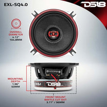 Load image into Gallery viewer, DS18 4in 60 Watts RMS 3 ohm 2-Way Coaxial Speakers And Component System w/ Fiberglass Cone