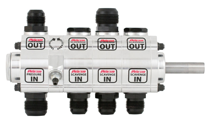 Peterson Fluid Systems R4 4-Stage Oil Pump - Right Side Mount - Rear Drive Drag - Reserve Rotation