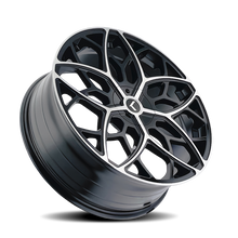 Load image into Gallery viewer, Kraze KR184 Ricochet 22x8.5 / 5x112/114.3 BP / 38mm Offset / 72.62mm Hub Gloss Black Machined Wheel