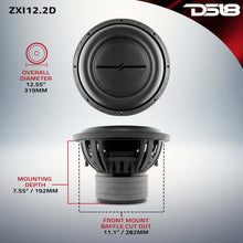 Load image into Gallery viewer, DS18 12in 1000 Watts RMS 2 ohm DVC High Excursion Subwoofer