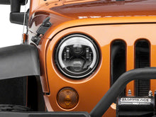 Load image into Gallery viewer, Raxiom 97-18 Jeep Wrangler TJ &amp; JK 6-LED Headlights w/ Partial Halo- Black Housing (Clear Lens)