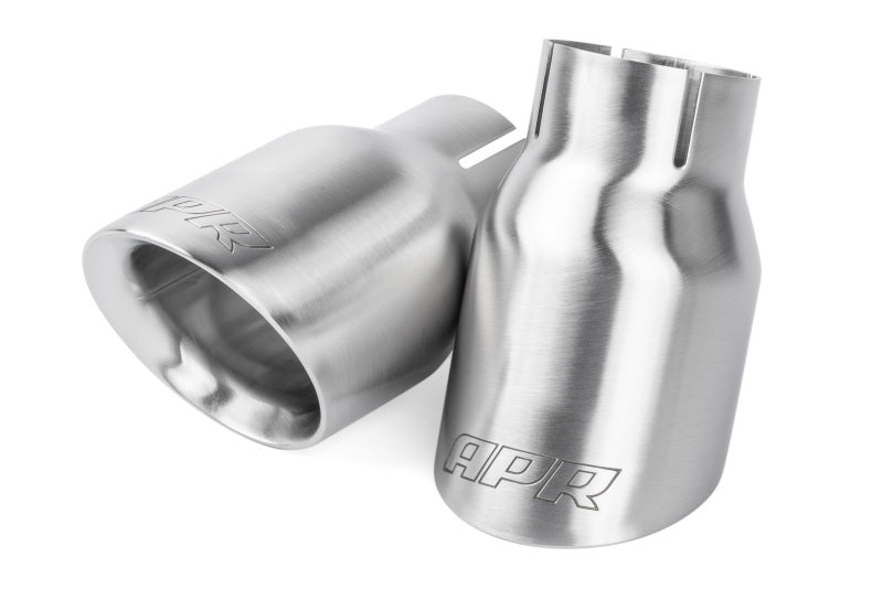 APR Double-Walled 3.5in Slash-Cut Tips - Brushed Silver - Set of 2 TPK0007