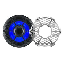 Load image into Gallery viewer, DS18 Hybrid Marine Speakers w/ Driver And RGB LED 10in 2-Way 450 Watts RMS 4 ohm Crbn Fiber w/ Cover