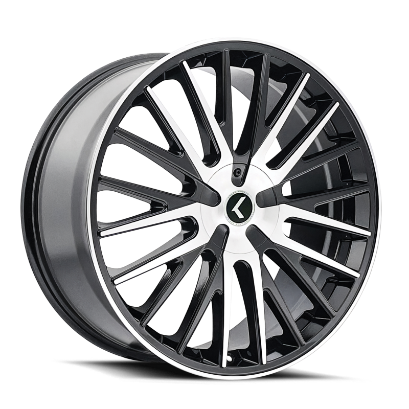 Kraze KR185 Double Down 22x8.5 / 5x100/114.3 BP / 38mm Offset / 73mm Hub Gloss Black Machined Wheel