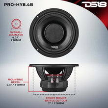 Load image into Gallery viewer, DS18 8in 250 Watts RMS 4 ohm Mid-Range Loudspeaker w/ Water Resistant Cone
