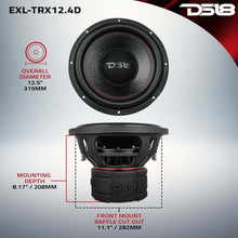 Load image into Gallery viewer, DS18 12in 2000 Watts RMS 4+4 ohm DVC Quad Stacked Magnet Reinforced Cone Subwoofers