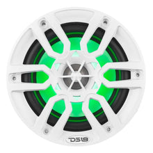 Load image into Gallery viewer, DS18 NXL Series Coaxial Marine Speaker w/ RGB Lights 6.5in 2-Way 100 Watts RMS 4 ohm White