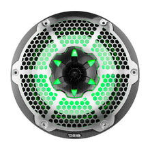 Load image into Gallery viewer, DS18 NXL-M Series Speaker w/ RGB LED Lights 10in 2-Way 200 Watts RMS 4 ohm Black Carbon Fiber