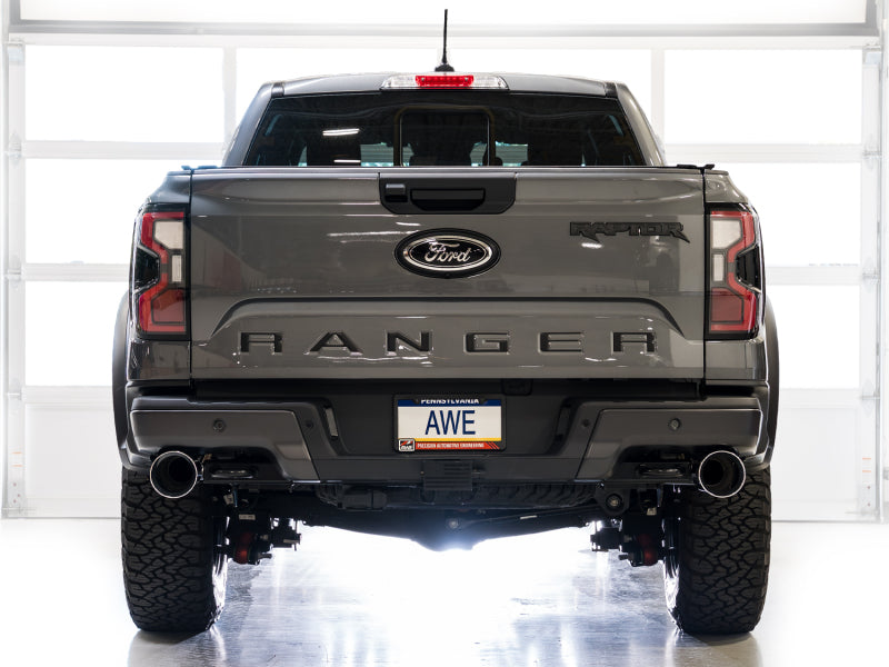 AWE 2024+ Ford Ranger Raptor 3.0L Switchpath Cat-Back Exhaust - Chrome Silver Tips 3025-32306