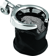 Load image into Gallery viewer, Kuryakyn Drink Holder with Mesh Basket 1-1/4 inch Clamp Chrome