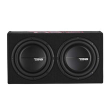 Load image into Gallery viewer, DS18 Dual 10in Shallow Enclosure w/ Subwoofer 350 Watts RMS Sealed Black Carpet