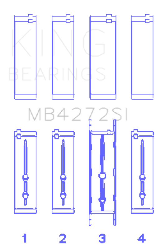 King Engine Bearings Holden Alloytec 175/190 (Size +.026mm) Main Bearing Set GMB4272SI.026