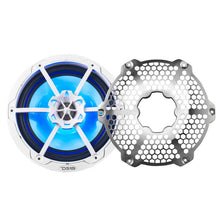 Load image into Gallery viewer, DS18 NXL-M Series Speaker w/ RGB LED Lights 8in 2-Way 125 Watts RMS 4 ohm White w/ Cover