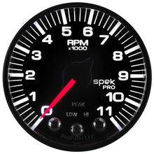 Load image into Gallery viewer, Autometer Spek-Pro Gauge Tach 2 1/16in 11K Rpm W/ Shift Light &amp; Peak Mem - Blk/Blk P336328