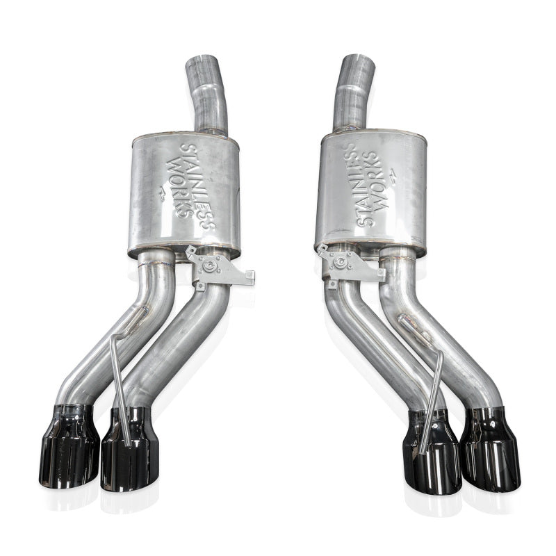 Stainless Works 22-25 Cadillac CT5-V Blackwing Axle Back Exhaust - Black Chrome Tips