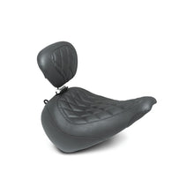 Load image into Gallery viewer, Mustang 18-21 Harley Fat Boy Wide Tripper Solo Seat w/Driver Backrest Diamond Stitch - Black
