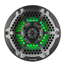 Load image into Gallery viewer, DS18 Hybrid Marine Speaker w/ Driver And RGB LED 6.5in 2-Way 250 Watts RMS 4 ohm Crbn Fiber w/ Cover