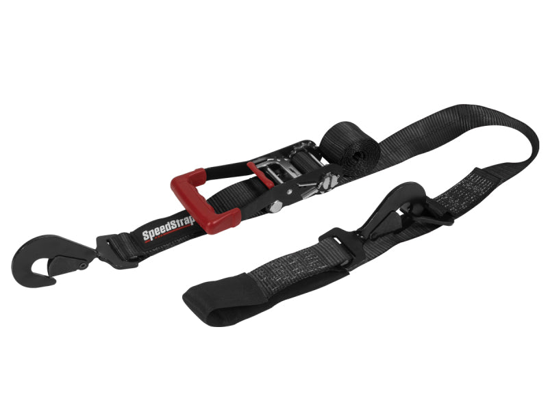 SpeedStrap 2In x 10Ft Ratchet Tie Down w/ Twisted Snap Hooks & Axle Strap Combo - Black 27011