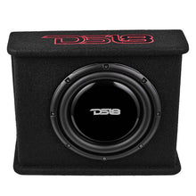 Load image into Gallery viewer, DS18 Single 10in Shallow Subwoofer and Enclosure 350 Watts RMS Amplified Sealed Black Carpet