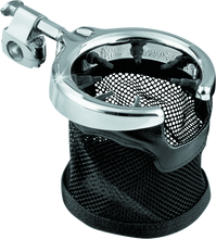Load image into Gallery viewer, Kuryakyn Universal Passenger Drink Holder With Basket Black/Chrome
