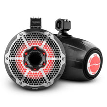 Load image into Gallery viewer, DS18 Marine And Psports Towers With 10in 1in Driver 300 Watts RMS RGB LED Lights Black Carbon Fiber