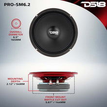 Load image into Gallery viewer, DS18 6.5in 200 Watts RMS 2 ohm Mid-Range Loudspeaker Shallow