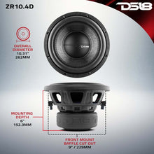 Load image into Gallery viewer, DS18 10in 700 Watts RMS 4 ohm DVC ZR Subwoofer