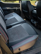 Load image into Gallery viewer, PRP 2021+ Ford 150/ 2023+ SuperDuty Rear Seat Covers (Pair) - Black w/ Red Stitch