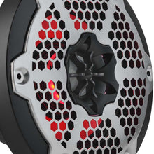 Load image into Gallery viewer, DS18 Hybrid Marine Speaker w/ Driver And RGB LEDs 6.5in 2-Way 250 Watts RMS 4 ohm Black w/ Covers