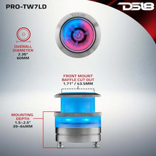 Load image into Gallery viewer, DS18 2.3in Super Bullet Tweeter 100 Watts RMS 1in Titanium Vc 4 ohm Digital LED Lights