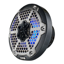 Load image into Gallery viewer, DS18 NXL-M Series Spkr w/ RGB LED Lights 6.5in 2-Way 125 Watts RMS 4 ohm Black Crbn Fiber w/ Cover