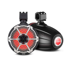 Load image into Gallery viewer, DS18 Marine And Powersports Towers 8in 1in Driver 180 Watts RMS RGB LED Lights Black