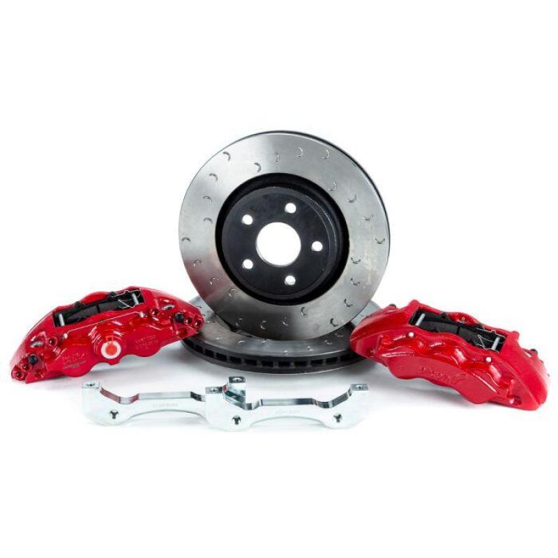 Alcon 2018+ Jeep JL 350x32mm Rotors 6-Piston Red Calipers Front Brake Upgrade Kit ALABKF1551K06