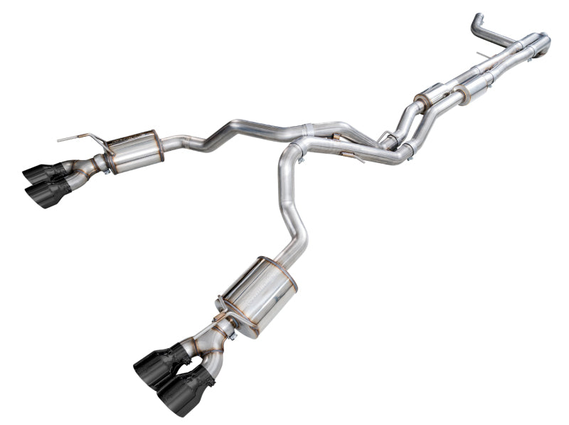 AWE Tuning 2021+ Cadillac Escalade 6.2L 0FG Dual Exit Exhaust System w/ 5in Diamond Blk Tips 3015-43321