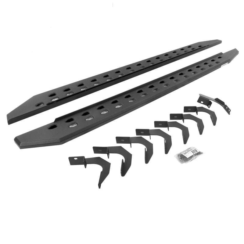 Go Rhino 15-22 GMC Canyon CC 4DR RB20 Slim Running Boards Kit (w/Brackets) - Tex. Blk 69423580SPC