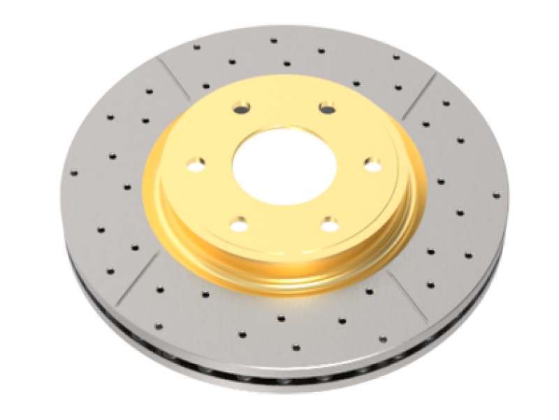 DBA 01-07 Toyota Corolla Front Drilled & Slotted Street Series Rotor w/Gold Hat DBA712X