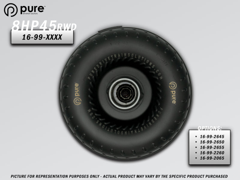 Pure Drivetrain 8HP45 High Performance Billet Race Torque Converter - 22/60 Stator - RWD