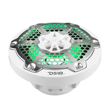 Load image into Gallery viewer, DS18 NXL-M Series Speaker w/ RGB LED Lights 6.5in 2-Way 100 Watts RMS 4 ohm White w/ Cover
