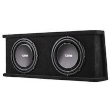 Load image into Gallery viewer, DS18 Dual 12in Shallow Subwoofer and Enclosure 700 Watts RMS Sealed Black Carpet