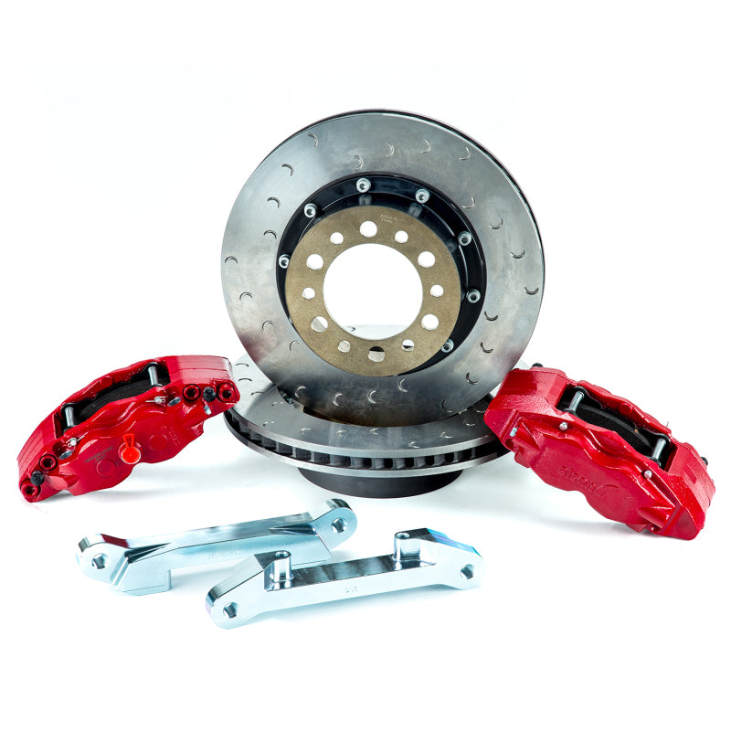 Alcon 2007+ Jeep JK w/ 6x5.5in Hub 357x32mm Rotor 4-Piston Red Calipers Front Brake Upgrade Kit ALABKF5459AX14