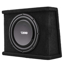Load image into Gallery viewer, DS18 Single 12in Shallow Subwoofer and Enclosure 350 Watts RMS Sealed Black Carpet