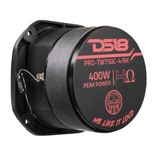 Load image into Gallery viewer, DS18 4in Super Bullet Tweeter 200 Watts RMS 1.5in Titanium Vc 4 ohm Black