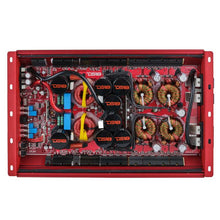 Load image into Gallery viewer, DS18 1-Channel Amp 9200 Burst/0.5ohm 5000/1ohm 3500/2ohm 2200/4ohm Watts RMS w/ Voltmeter Red